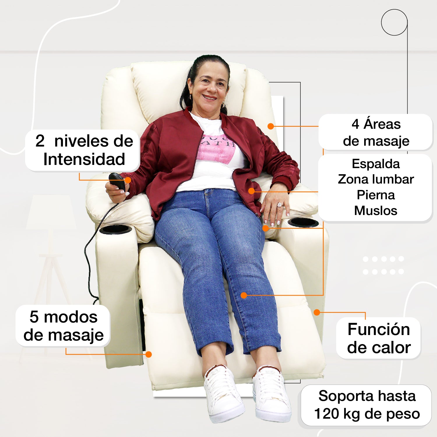 Sillón elevador Royal - Sillón elevador, masajeador y reclinable