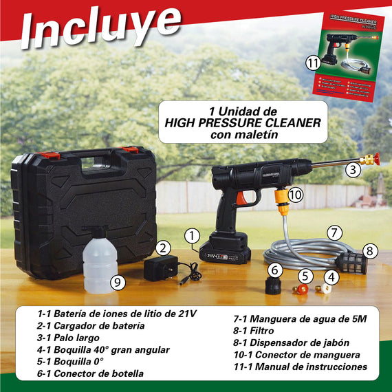 Hidrolavadora de alta presión inalámbrico - High Pressure Cleaner