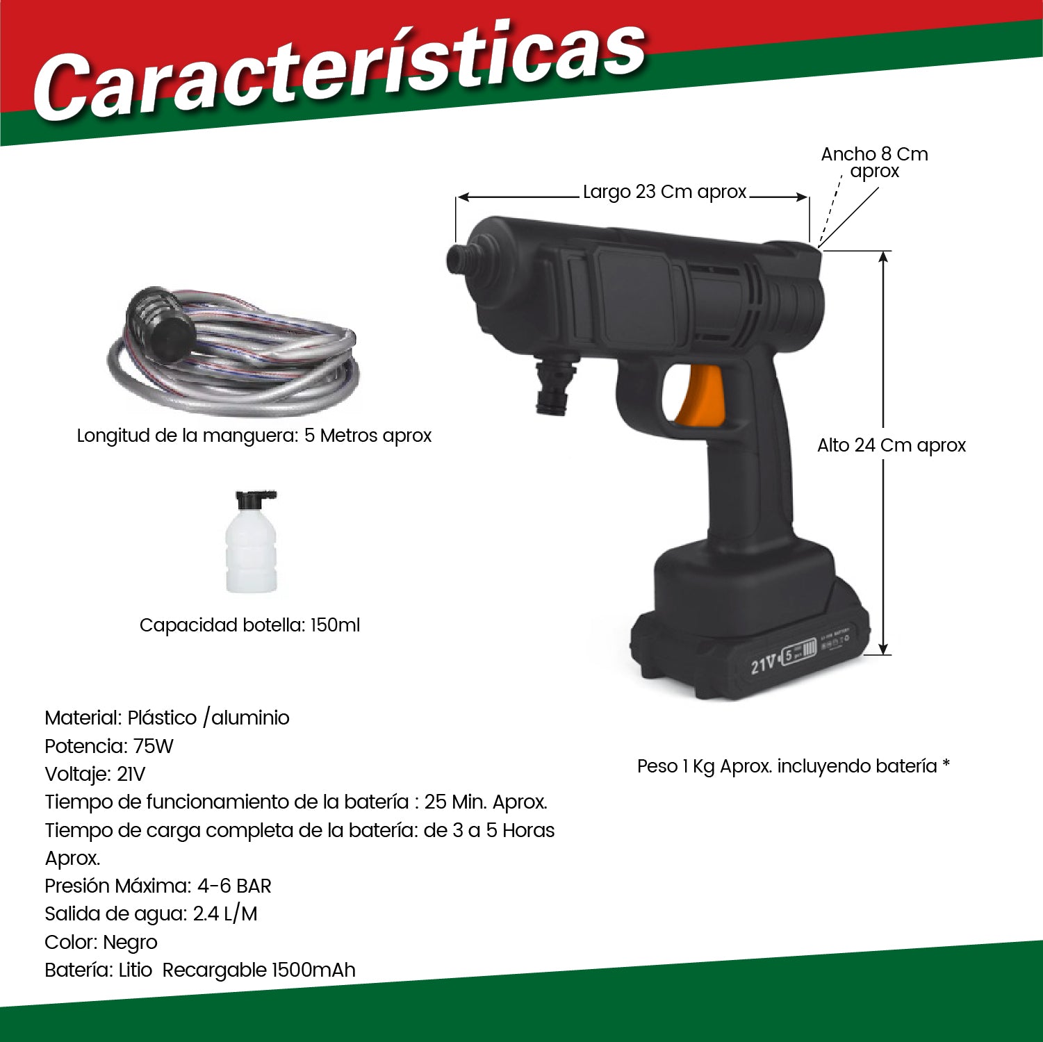Hidrolavadora de alta presión inalámbrico - High Pressure Cleaner