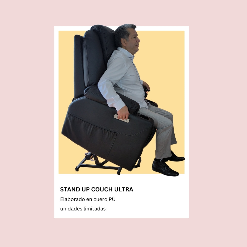 Sillón elevador Ultra - Masajeador térmico, reclinable, carga tipo C, porta vasos- standup couch