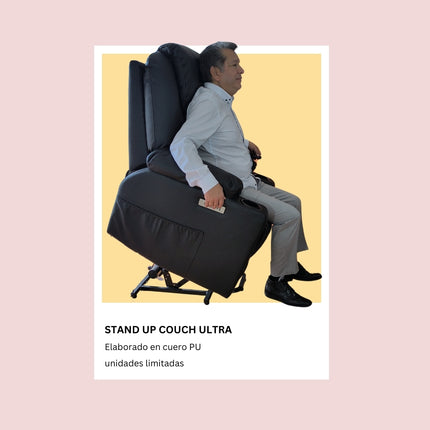 Sillón elevador Ultra - Masajeador térmico, reclinable, carga tipo C, porta vasos- standup couch