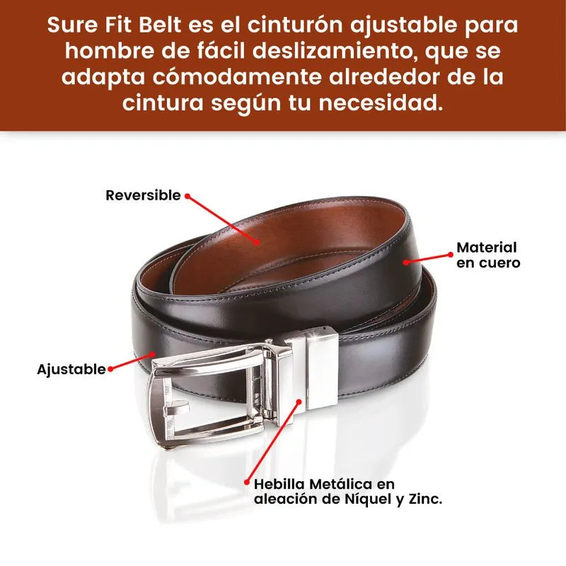 Cinturón correa de ajuste preciso, reversible y de cuero - Sure Fit Belt