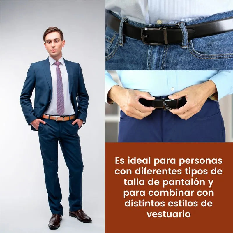 Cinturón correa de ajuste preciso, reversible y de cuero - Sure Fit Belt
