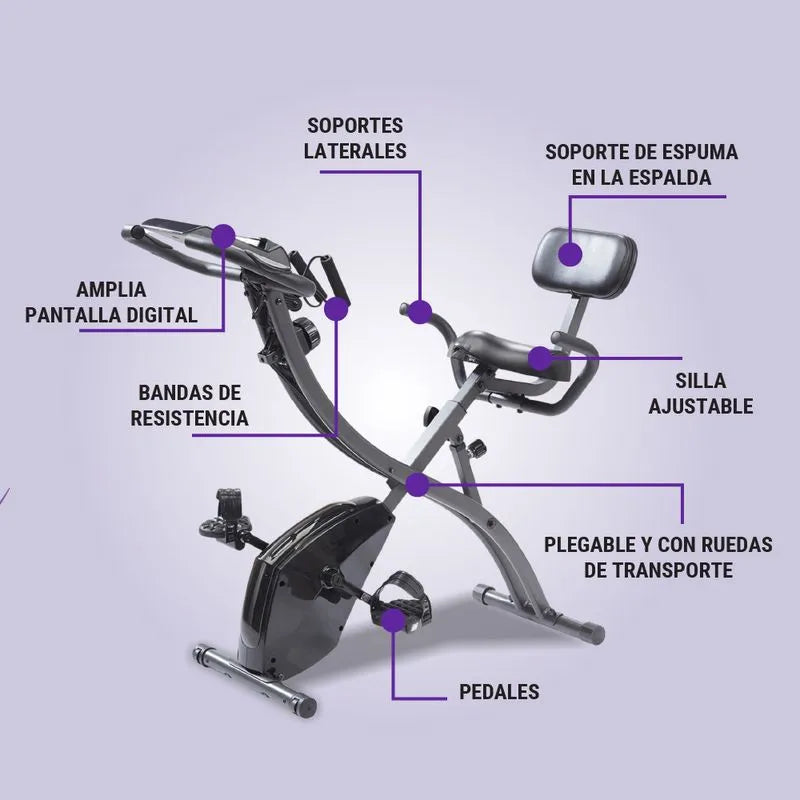 Bicicleta estática con bandas de resistencia - Slim Cycle