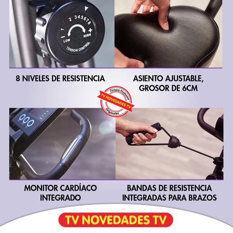 Bicicleta estática con bandas de resistencia - Slim Cycle