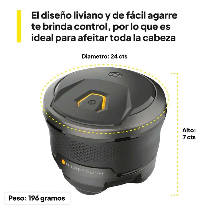 Afeitadora eléctrica inalámbrica para cabeza y cara - Microtouch Titanium Head Shaver