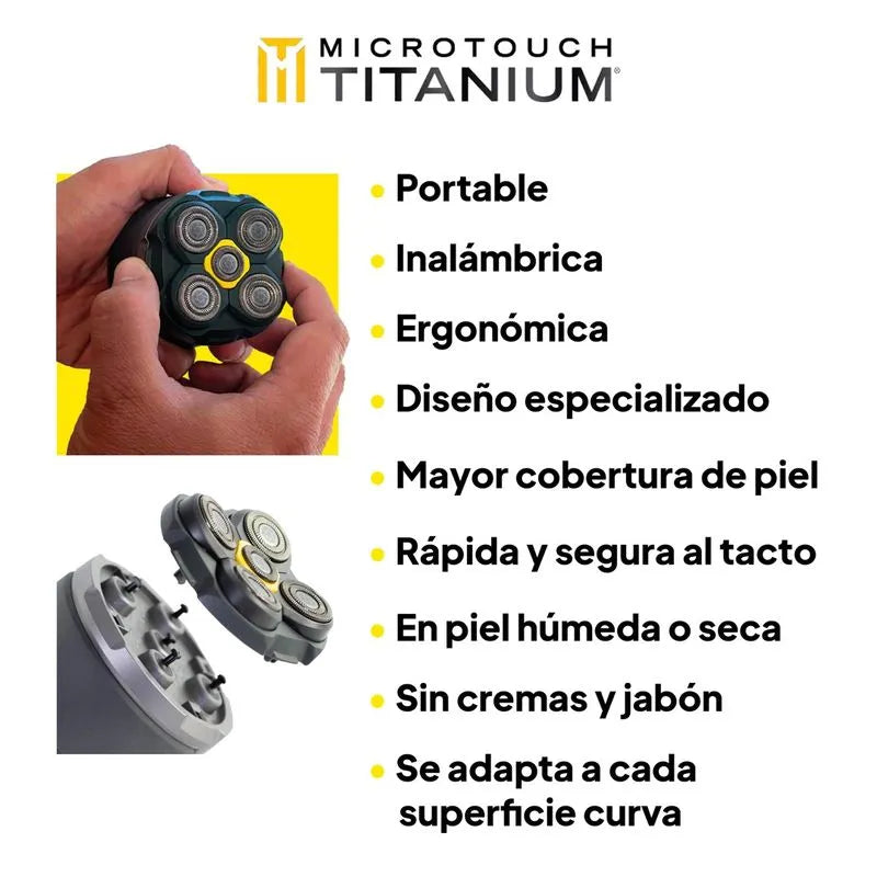 Afeitadora eléctrica inalámbrica para cabeza y cara - Microtouch Titanium Head Shaver