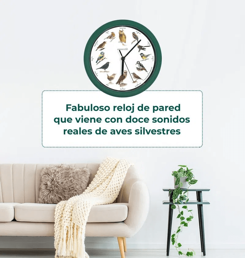 Reloj de pared con sonido de canto de pajaros - Starlyf Birdsong Clock