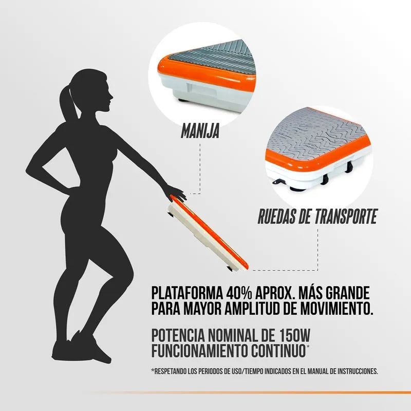 Plataforma vibratoria de ejercicio Extra Grande - Power Fit Elite DELUXE