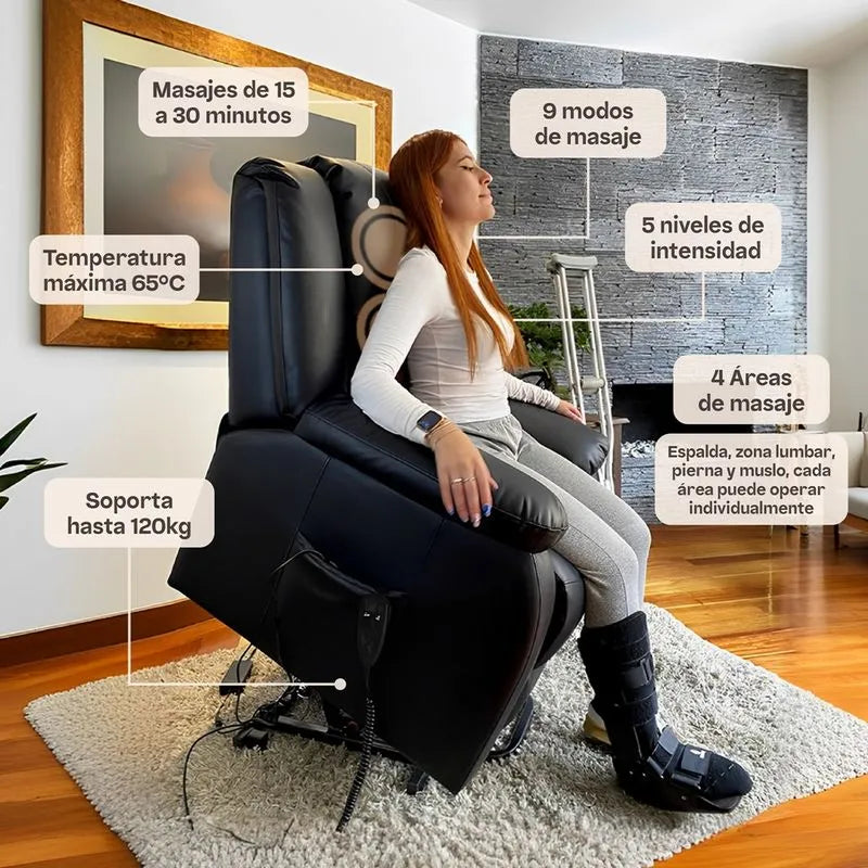Sillón elevador Comfort - masajeador y reclinable- standup couch