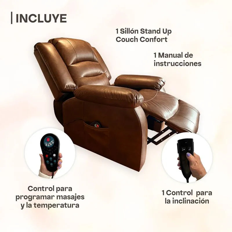 Sillón elevador Comfort - masajeador y reclinable- standup couch