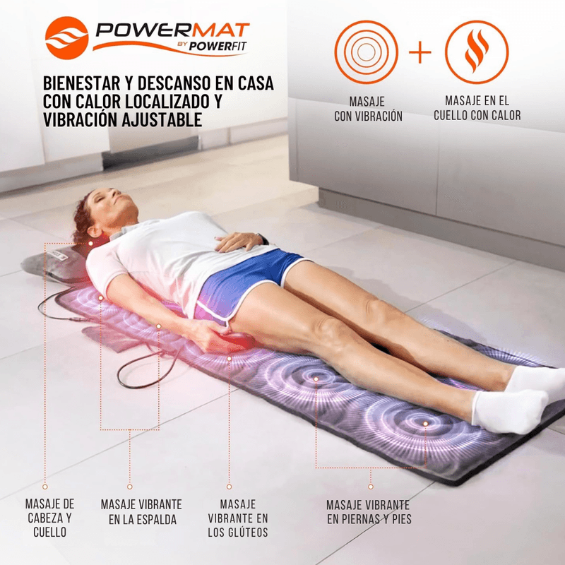 Sistema de masaje con Calor y Cojín removible con masaje Shiatsu - Powermat TVNOVEDADESTV