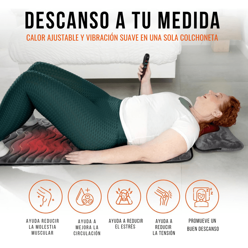 Sistema de masaje con Calor y Cojín removible con masaje Shiatsu - Powermat TVNOVEDADESTV