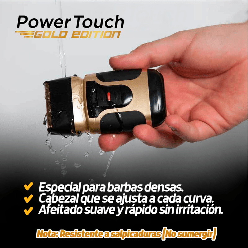 Afeitadora Eléctrica para Barba Densa - Power Touch Gold Edition - TVNOVEDADESTV