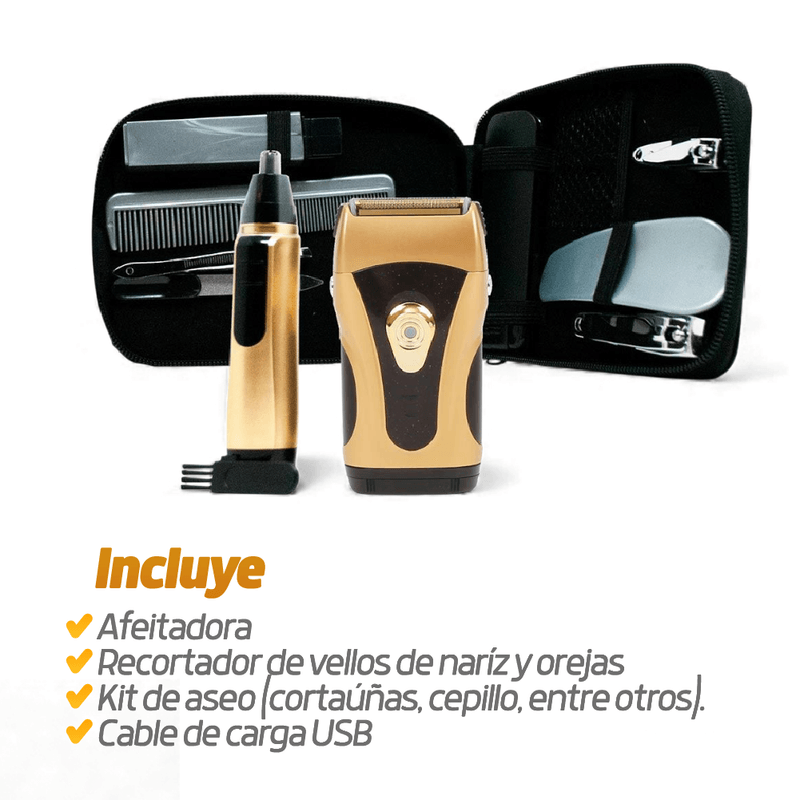 Afeitadora Eléctrica para Barba Densa - Power Touch Gold Edition - TVNOVEDADESTV