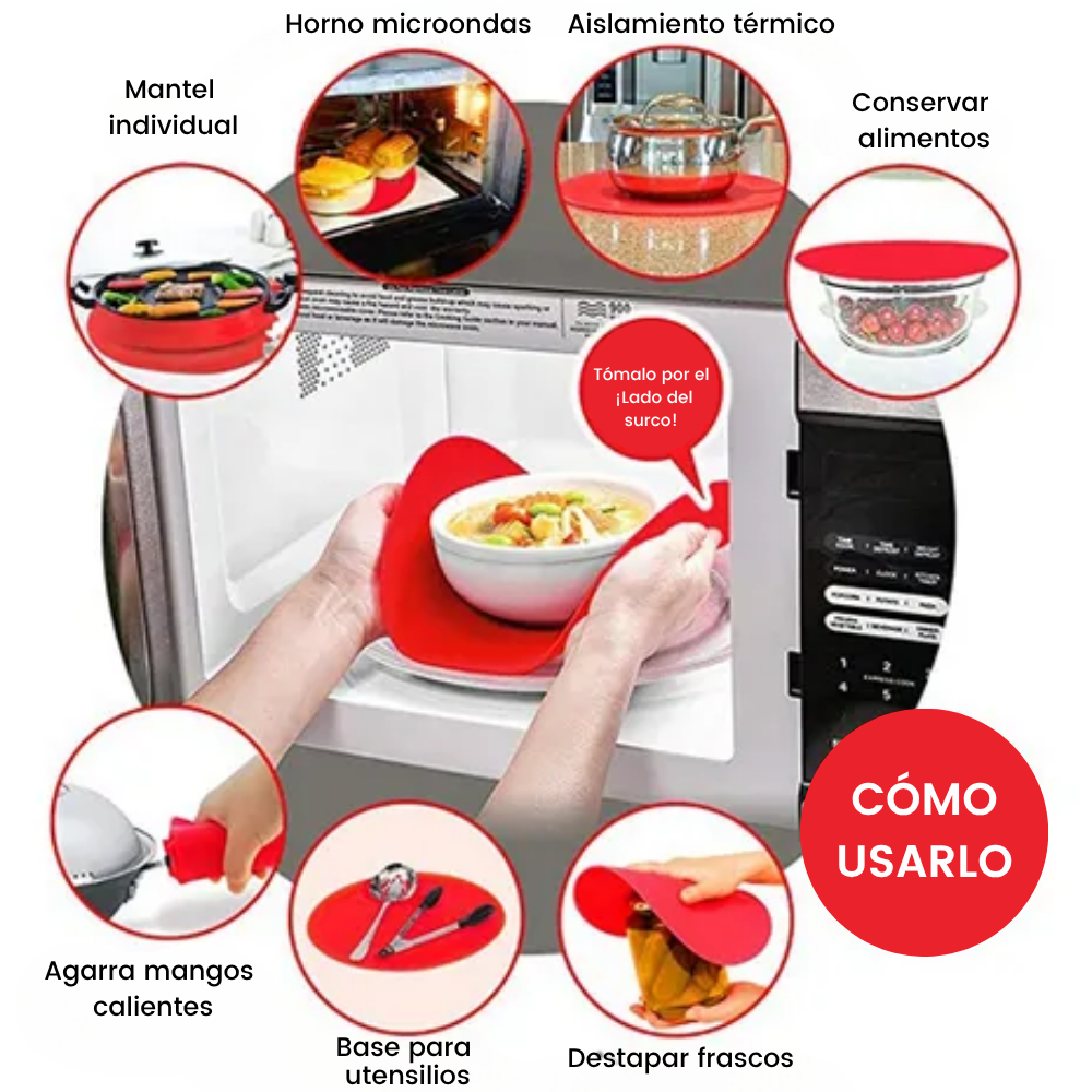 Individual portacalientes salvamanteles redondo de silicona - Heat Safe TV NOVEDADES TV