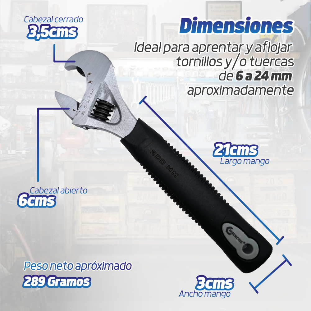 Wrenchie – Llave Ajustable con Sistema de Trinquete