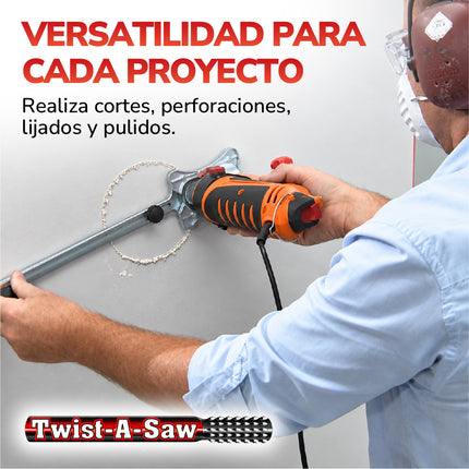 Herramienta Eléctrica Multifuncional Twist-A-Saw para Cortar, Perforar, Lijar y Pulir