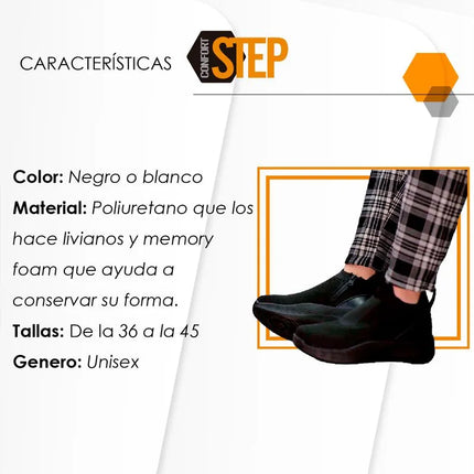 Zapatos Ergonómicos Cómodo, Unisex, Antirresbalante, Transpirable, con Cremallera - Confort Step