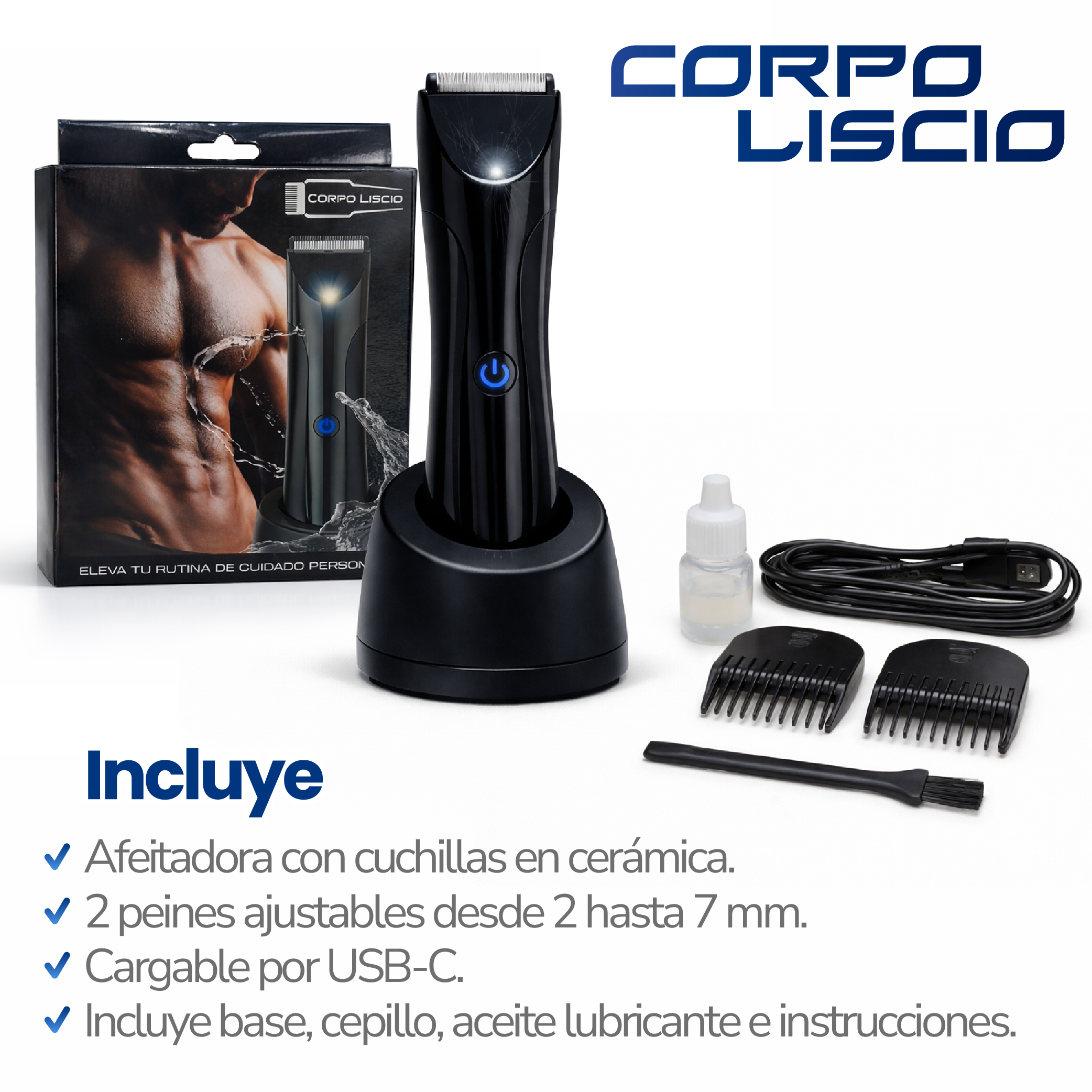 Afeitadora corporal versátil para un afeitado suave y preciso Corpo liscio- TVNOVEDADESTV