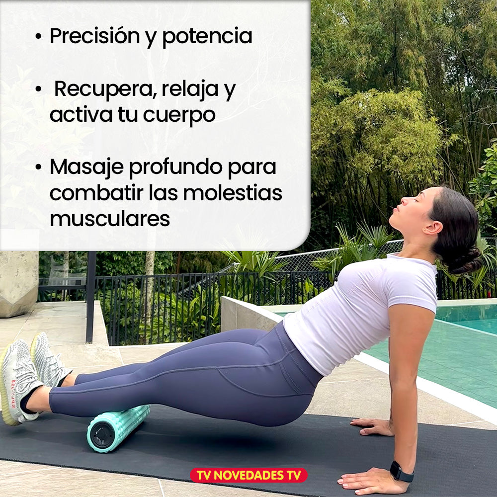 Rodillo masajeador vibratorio recargable de recuperación muscular profunda-Ez Silver Roller