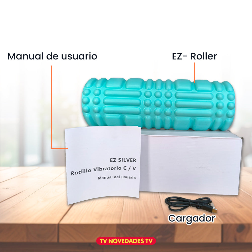 Rodillo masajeador vibratorio recargable de recuperación muscular profunda-Ez Silver Roller