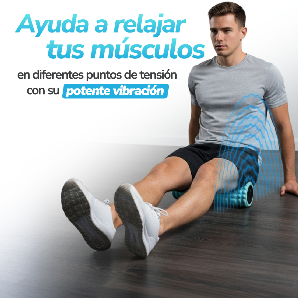 Rodillo masajeador vibratorio recargable de recuperación muscular profunda-Ez Silver Roller