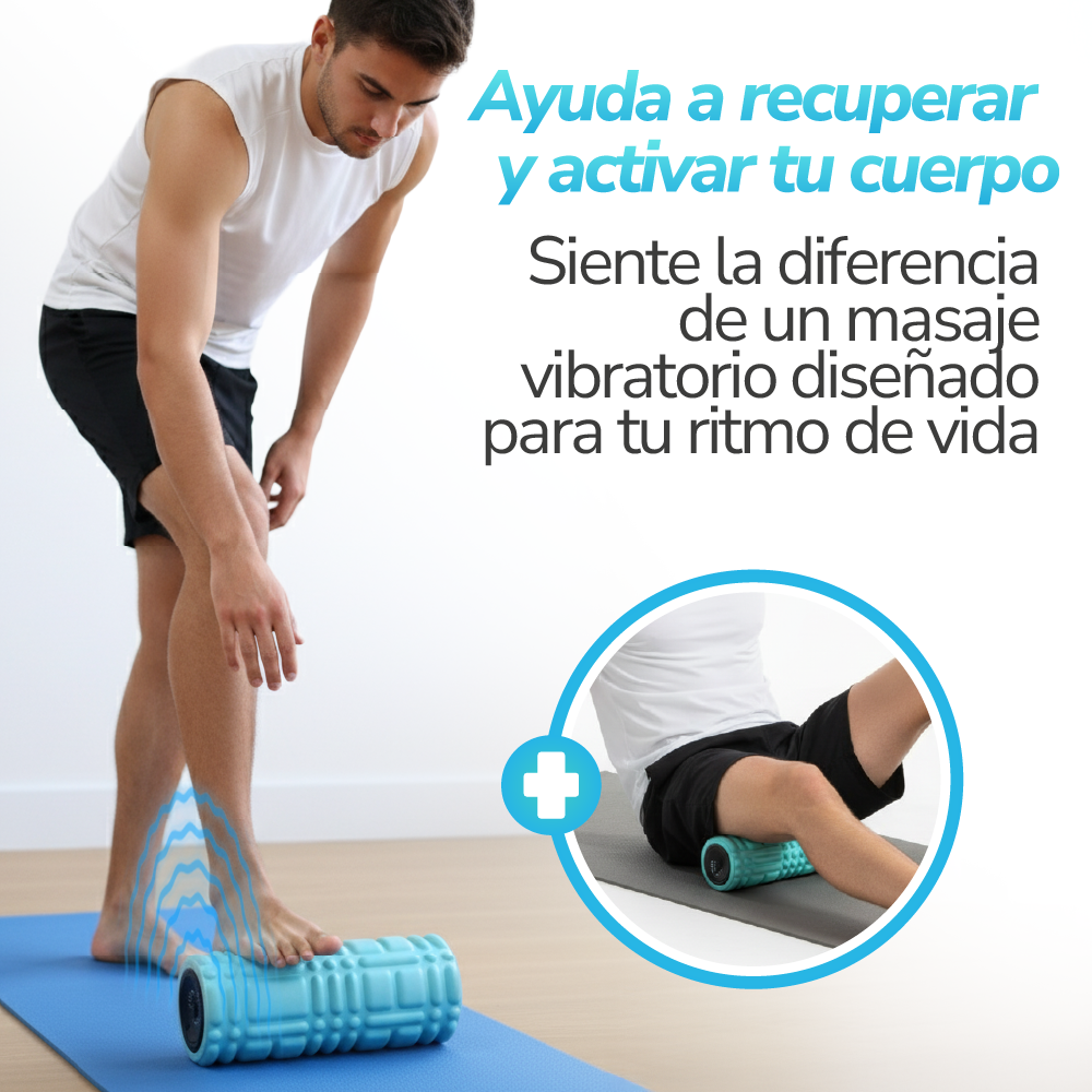 Rodillo masajeador vibratorio recargable de recuperación muscular profunda-Ez Silver Roller