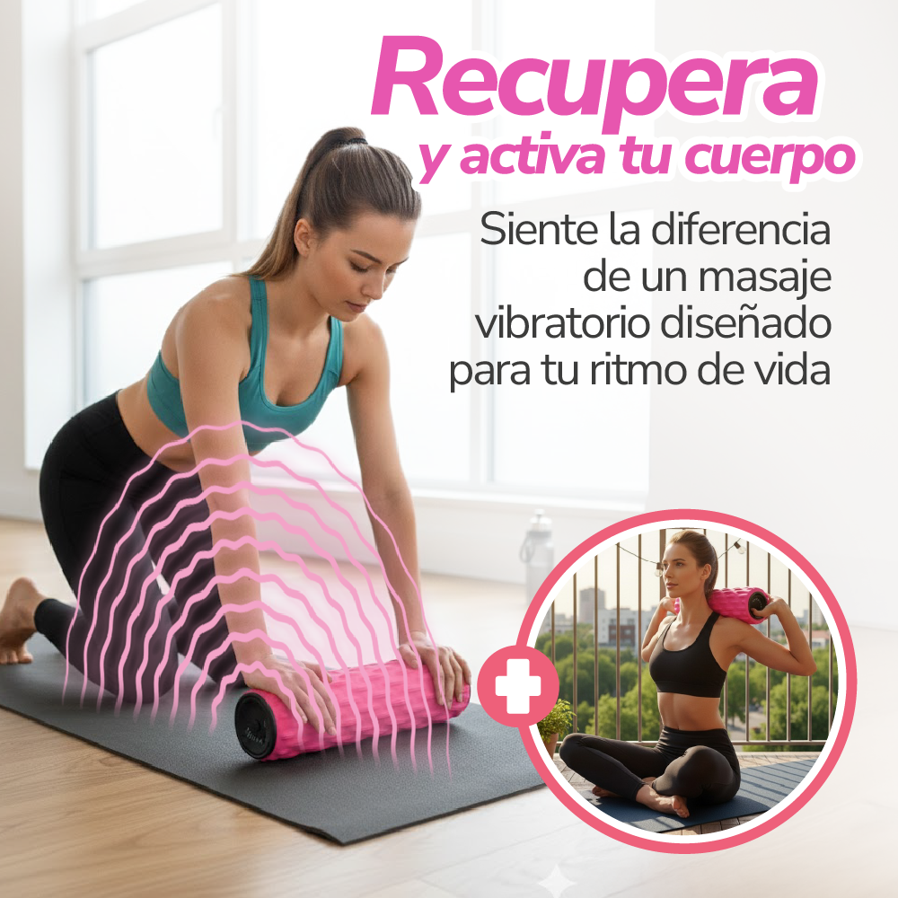 Rodillo masajeador vibratorio recargable de recuperación muscular profunda - EZ Silver Roller TV NOVEDADES TV