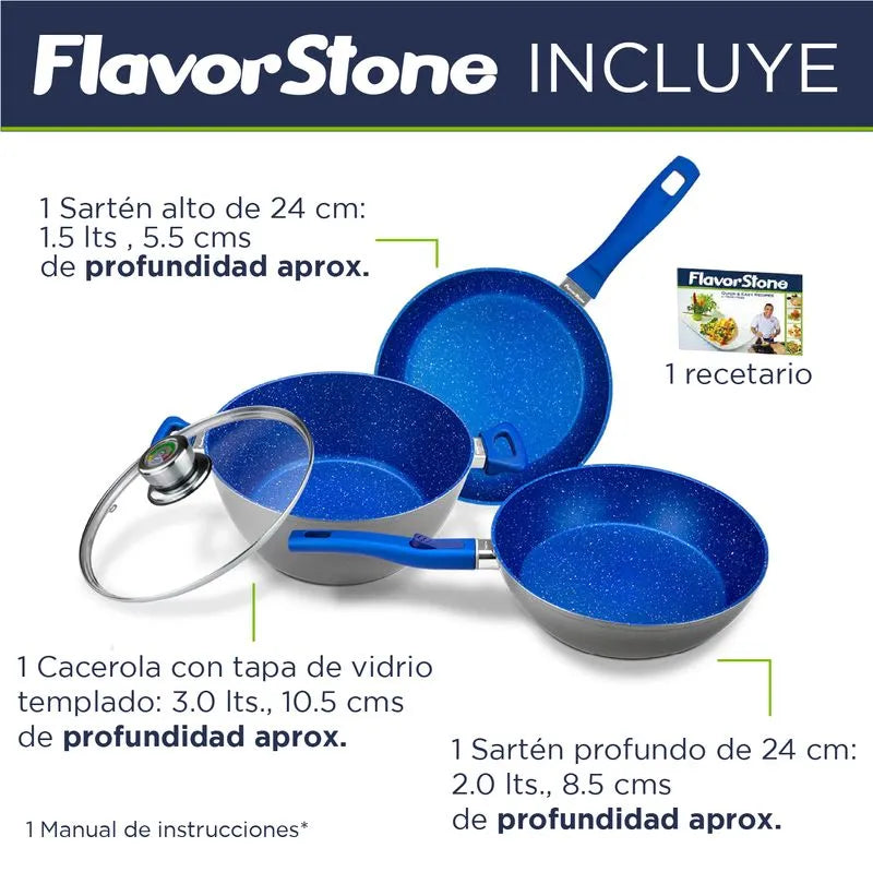 Batería de cocina antiadherente - Flavor Stone