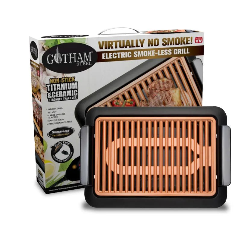 Parrilla eléctrica para interiores Gotham Steel Smokeless Grill