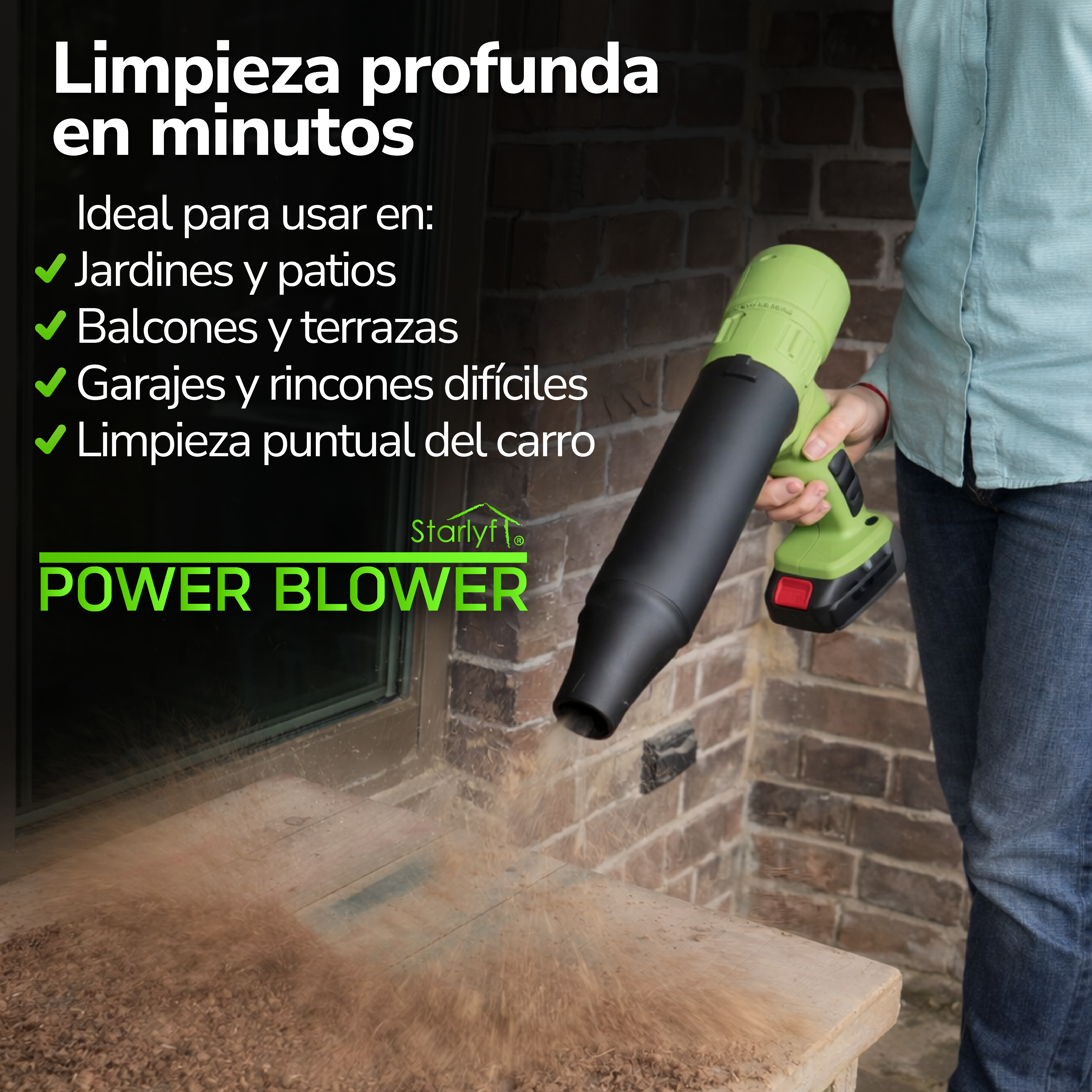 Soplador inalámbrico 3 en 1 para limpieza práctica STARLYF POWER BLOWER TVNOVEDADESTV