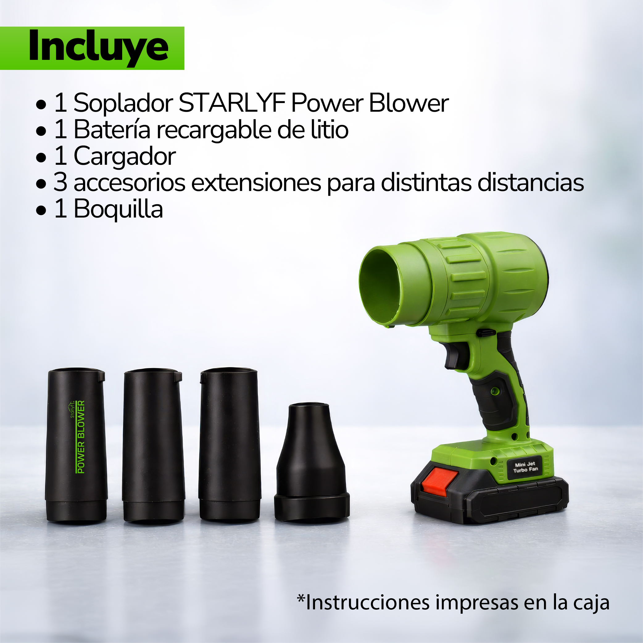 Soplador inalámbrico 3 en 1 para limpieza práctica STARLYF POWER BLOWER TVNOVEDADESTV