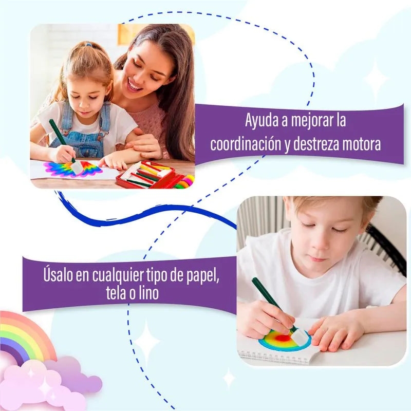 Juego de pinturas de colores lavable Rainbow Art