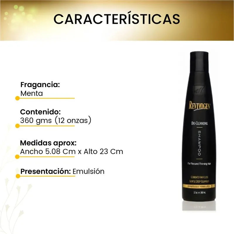 Shampoo bio limpiador para cabello - Revivogen Md