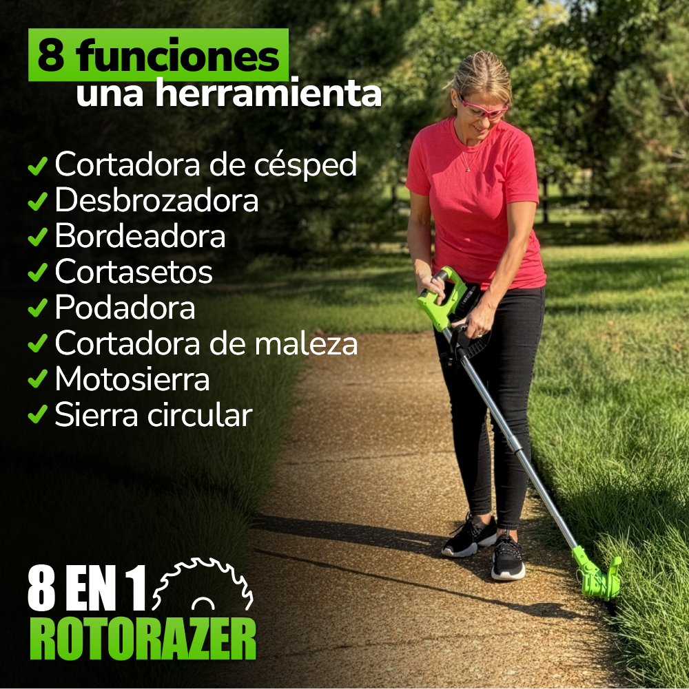 Herramienta de corte para Césped Recargable y portátil– Rotorazer 8 en 1 TV NOVEDADES TV