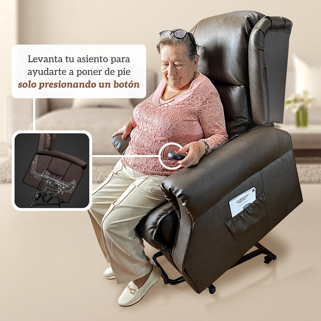 Sillón elevador Deluxe - masajeador y reclinable para adulto mayor - standup seat