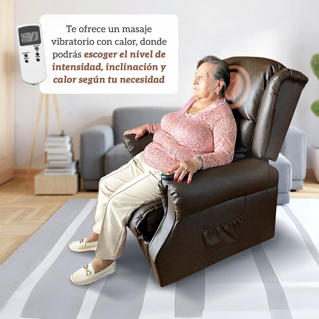 Sillón elevador Deluxe - masajeador y reclinable para adulto mayor - standup seat