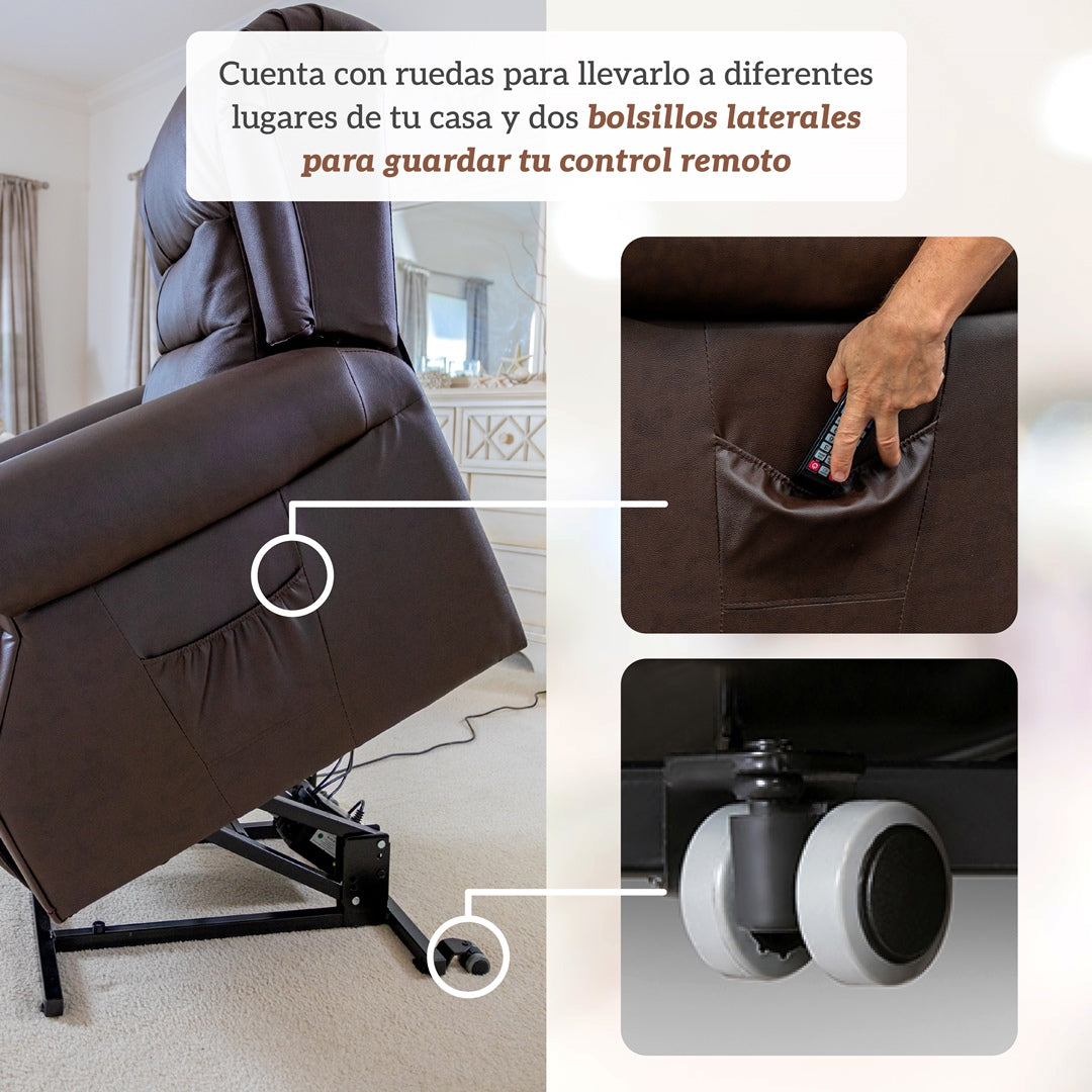 Sillón elevador Deluxe - masajeador y reclinable para adulto mayor - standup seat