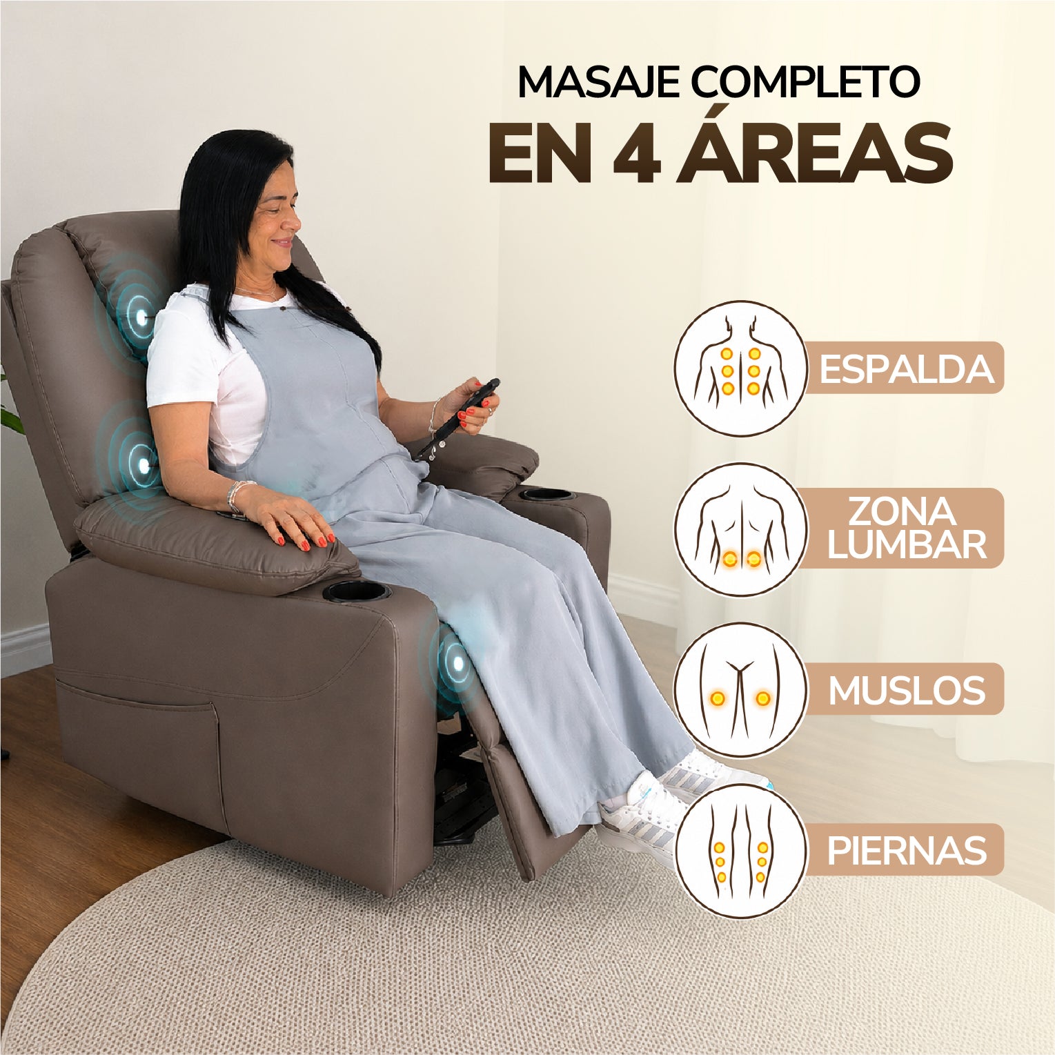 Sillón elevador Royal - Sillón elevador, masajeador y reclinable