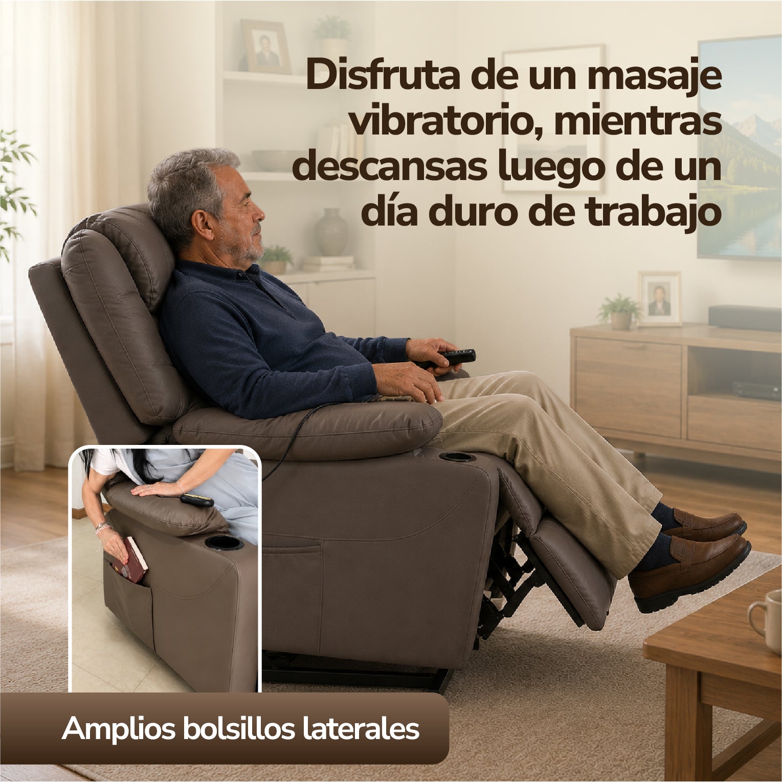 Sillón elevador Royal - Sillón elevador, masajeador y reclinable