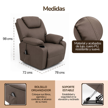 Sillón elevador Royal - Sillón elevador, masajeador y reclinable
