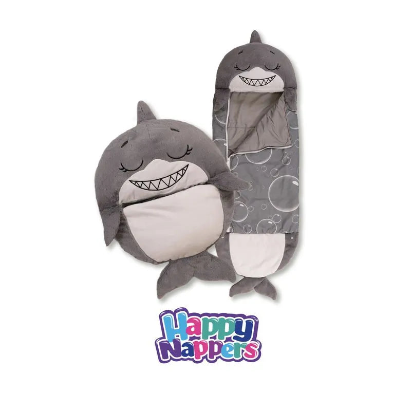 Saco de dormir para niños y divertido peluche original - Happy Nappers Mediano Tiburon Gris