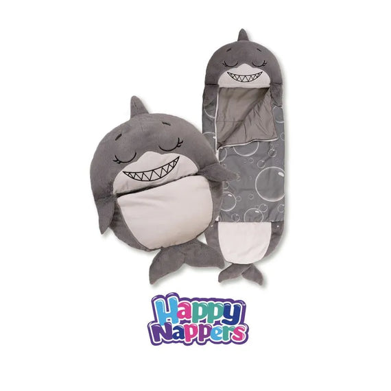 Saco de dormir para niños y divertido peluche original - Happy Nappers Mediano Tiburon Gris