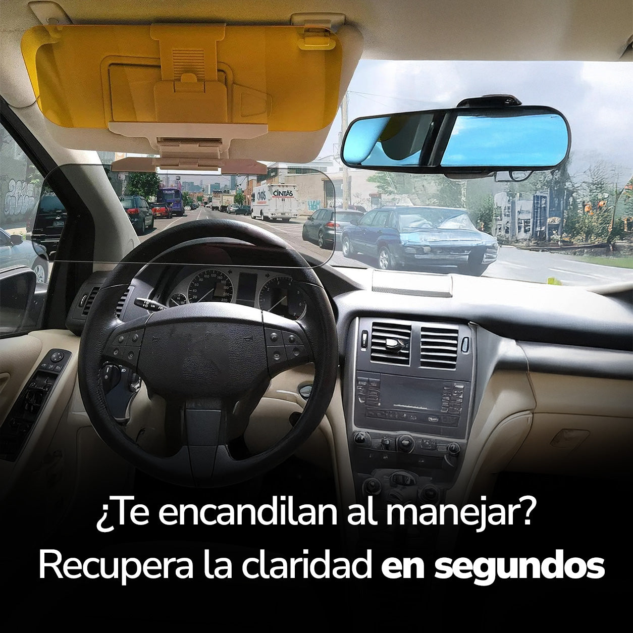 Visera Antideslumbrante para Conducción Día y Noche Fácil de instalar, no requiere herramientas, un solo clic, antideslumbrante VizClear  TVnovedadesTV