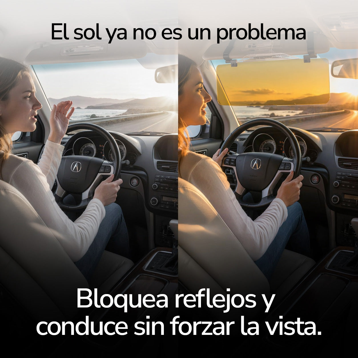 Visera Antideslumbrante para Conducción Día y Noche Fácil de instalar, no requiere herramientas, un solo clic, antideslumbrante VizClear  TVnovedadesTV